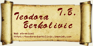 Teodora Berkolivić vizit kartica